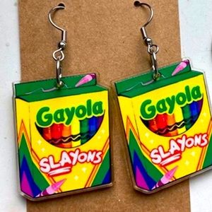 Gayola Slayons Novelty Drop Earrings NWT
